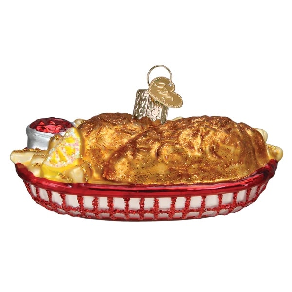 Chicken Basket Ornament Old World Christmas Back