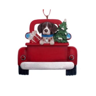 German Shorthaired Pointer In Back Of Truck Personalized Ornament