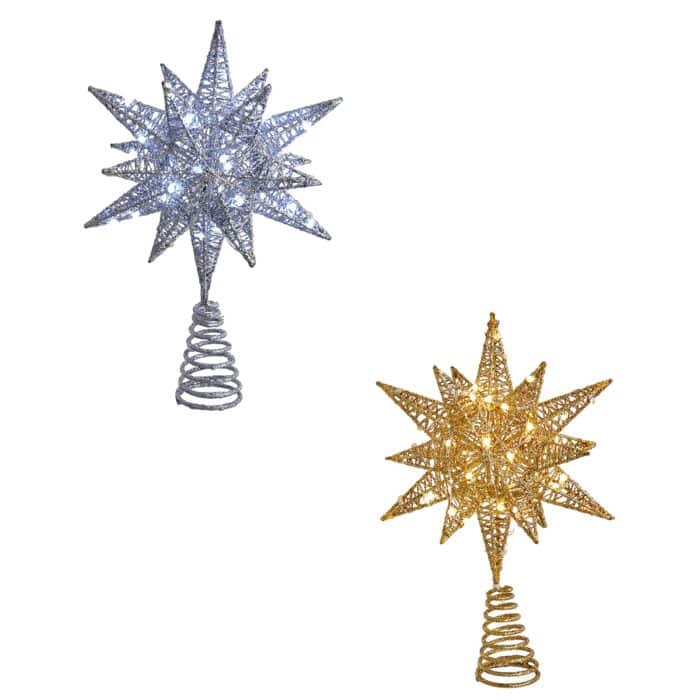 Gold Or Silver Starburst Twinkling 11" Treetop