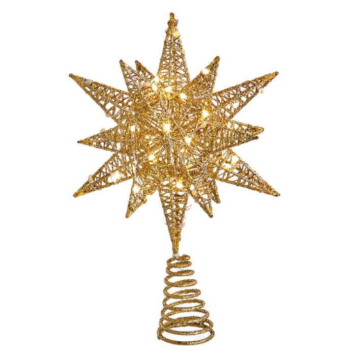 Gold Or Silver Starburst Twinkling Treetop Gold