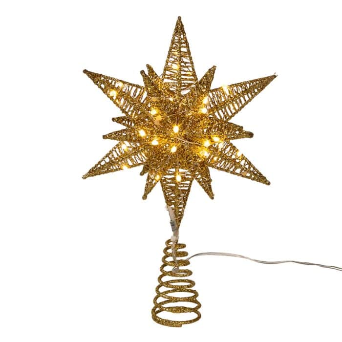 Gold Or Silver Starburst Twinkling Treetop Gold Back