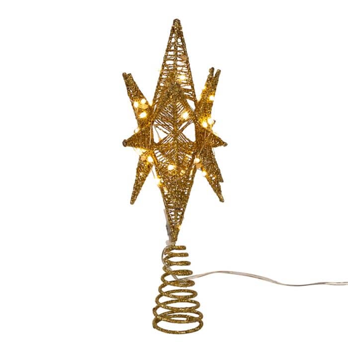 Gold Or Silver Starburst Twinkling Treetop Gold Side cord