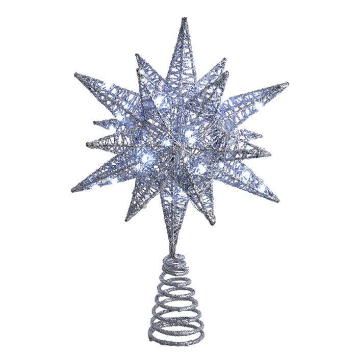 Gold Or Silver Starburst Twinkling Treetop Silver