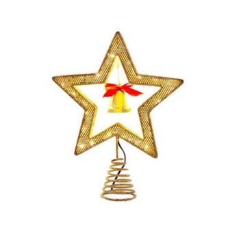 Gold Star With Gold Bell Treetop