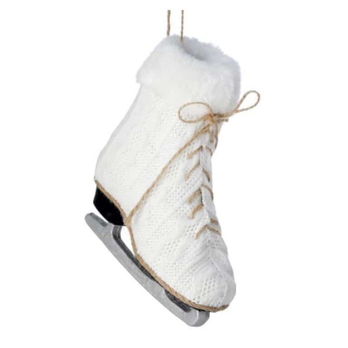 Knit and Fur Ice Skate Ornament