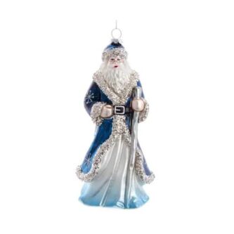 Misty Blue Santa Ornament