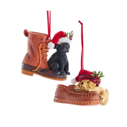 Pups on Shoes Ornament