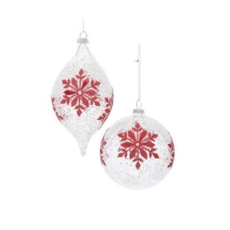 Red and White Snowflake Ornaments