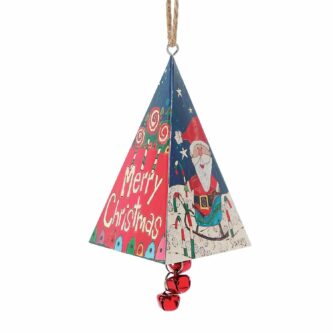 Santa Triangle Bell Ornament