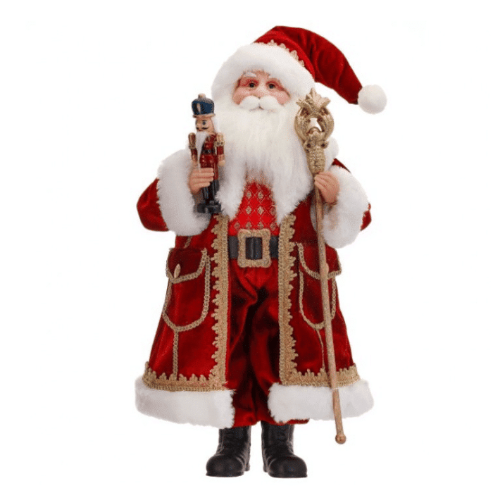 Santa with Nutcracker Figurine