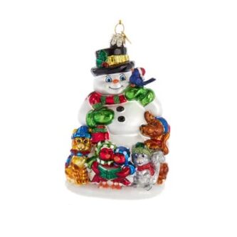 Snowman With Animals Ornament
