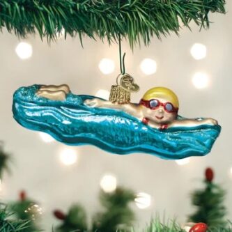 Blue Wave Swimming Ornament Old World Christmas