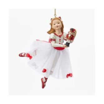 Clara White Dress Red Nutcracker Ornament