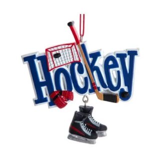 Decorated Hockey With Ice Skate Dangle Ornament