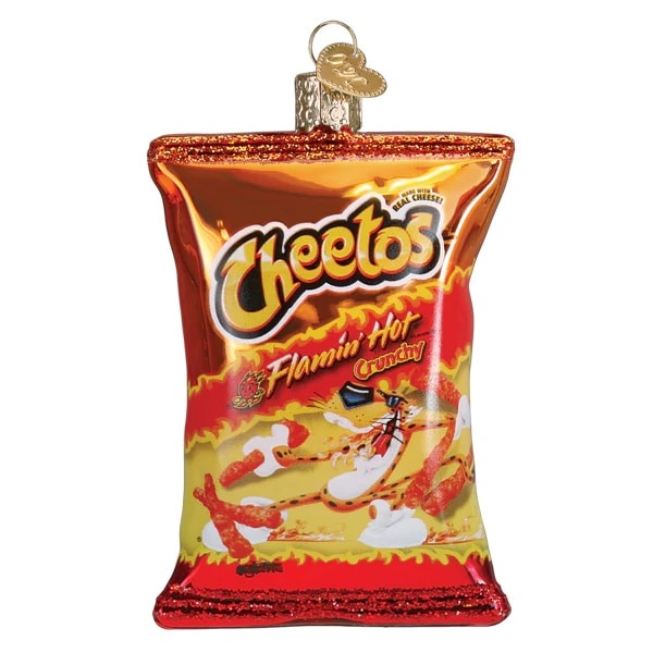 Flamin Hot Cheetos Ornament Old World Christmas Back