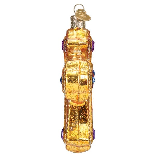 Golden Ornate Cross Ornament Old World Christmas Side
