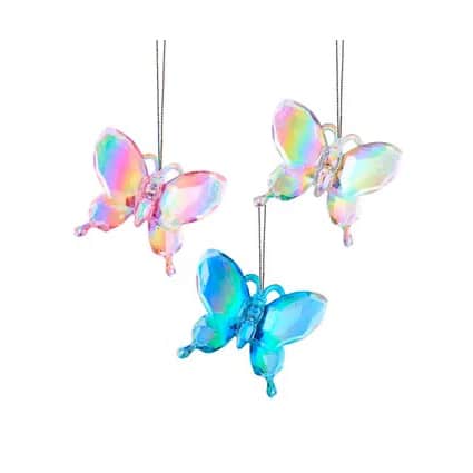 Iridescent Flutter Butterfly Ornaments