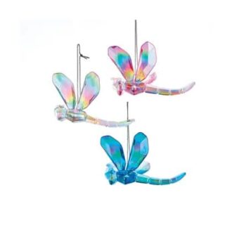 Iridescent Flutter Dragonfly Ornaments