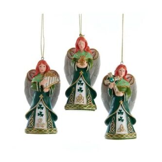 Irish Shamrock Angel Ornaments