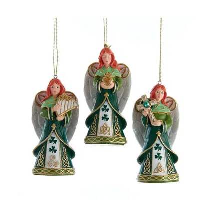Irish Shamrock Angel Ornaments - Christmas Store