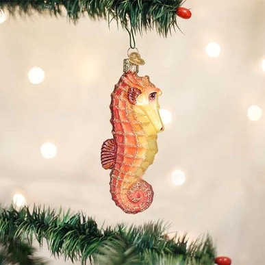 Orange Seahorse Ornament Old World Christmas