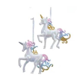 Pastel Dream Iridescent Unicorn Ornaments
