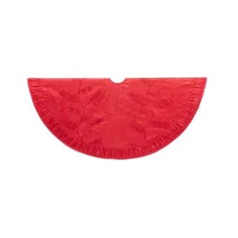 Red Sequined Holly Tree Skirt 48"