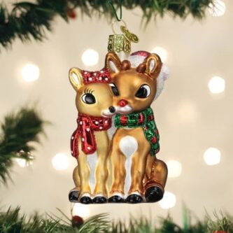 Rudolph® And Clarice™ Ornament Old World Christmas