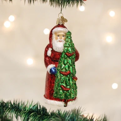 Santa with Calling Birds Ornament Old World Christmas