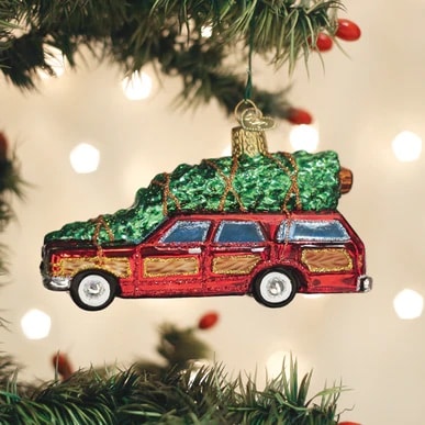 Station Wagon with Tree Ornament Old World Christmas