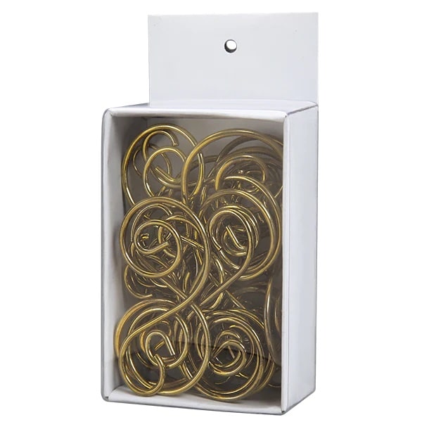 Swirl Wire Ornament Hooks Gold Box