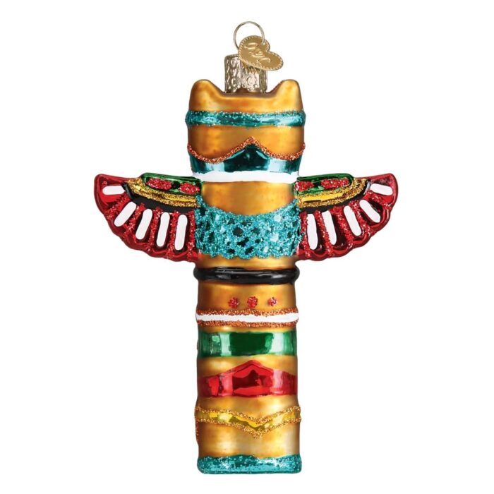 Totem Pole Ornament Old World Christmas Back