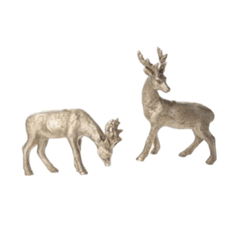 Antique Silver Deer Ornaments