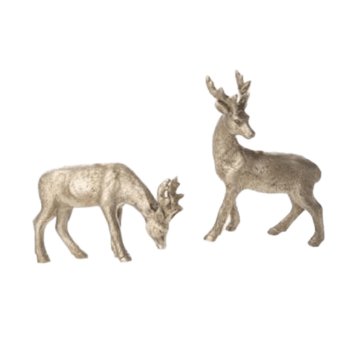 Antique Silver Deer Ornaments