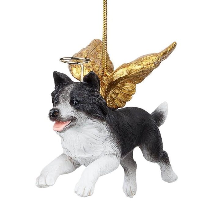 Border Collie Golden Wing Angel Ornament