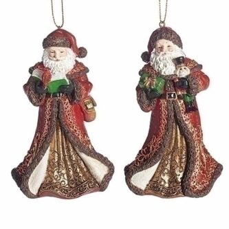 Elegant Detailed Santa Ornaments
