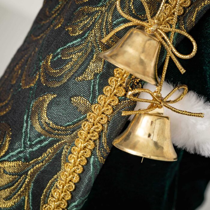Elegant Emerald Santa Figurine Close Up