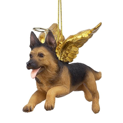 German Shepherd Golden Wing Angel Ornament