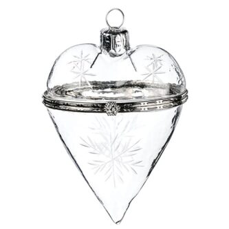 Heart Box Clear Snowflake Ornament