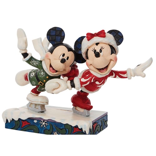 Minnie and Mickey Ice Skating by Jim Shore 6010871 Side View