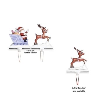 Rudolph And Santa Stocking Holders 2