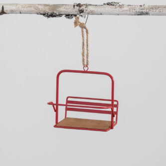 Rustic Red Ski Lift Ornament