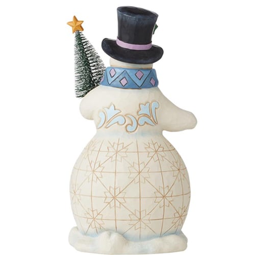 Snowman Bottle Brush Tree Figurine by Jim Shore 6011160 Back