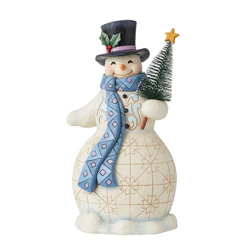 Snowman Bottle Brush Tree Figurine by Jim Shore 6011160