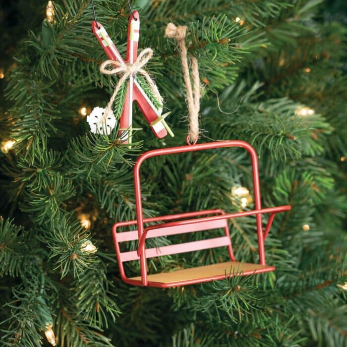 Ski Lift Ornament in Tree