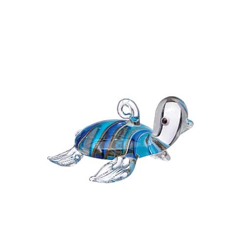 Blue Sea Turtle Artglass Ornament