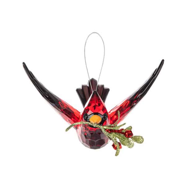 Cardinal in Flight Ornament Front