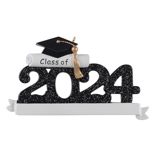 Class of 2024 Grad Ornament Black