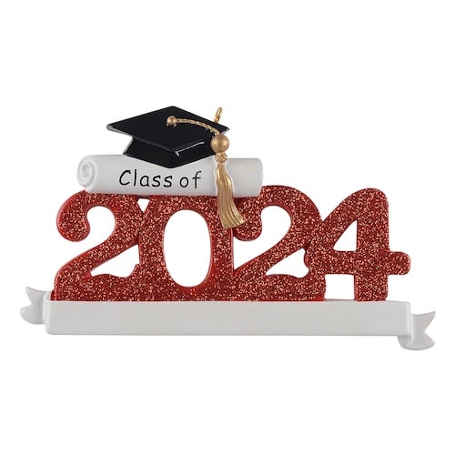 Class of 2024 Grad Ornament Red