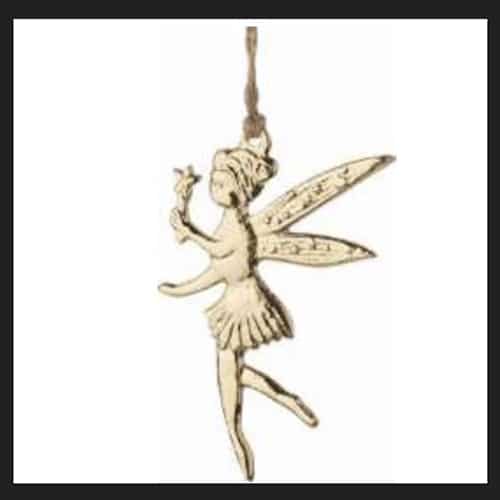 Fairy Silhouette Gold Tone Ornament